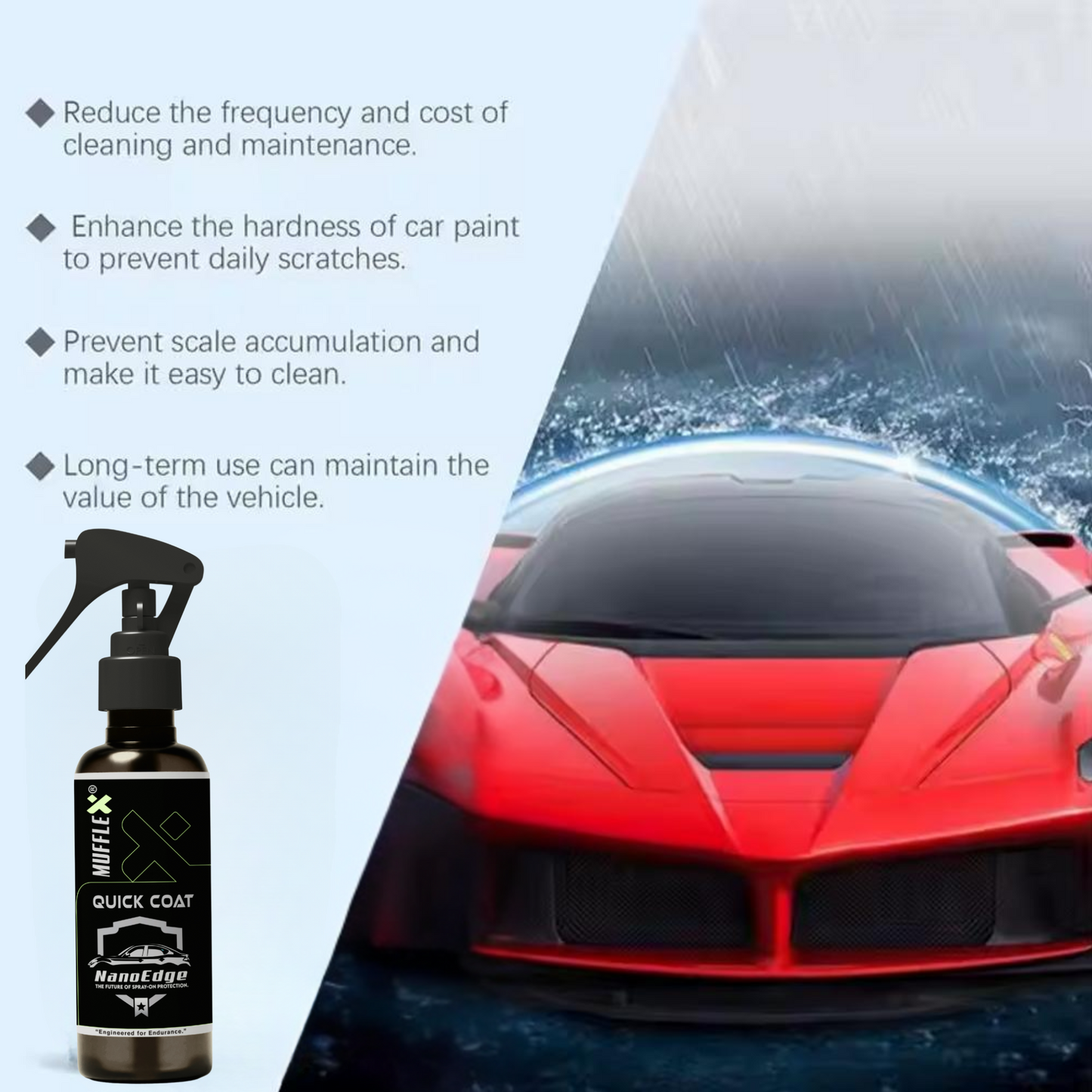 Mufflex NanoEdge Quick Coat | Instant Shine. Durable Protection. Smart Nano Coating for Car Paint.