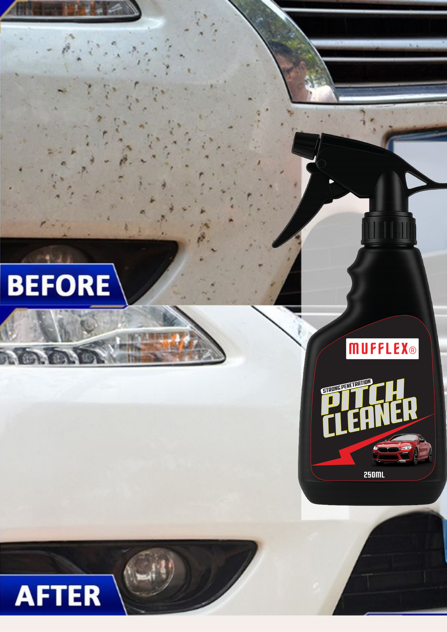 PITCH CLEANER - Remove Tar, Pitch & Tough Stains Instantly