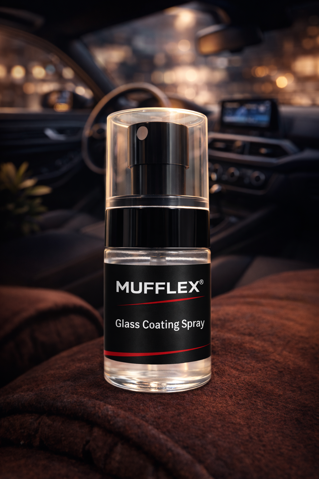 Mufflex® Glass Coating Spray – Hydrophobic Car Glass Protection | Water Repellent & Crystal Clear Shine