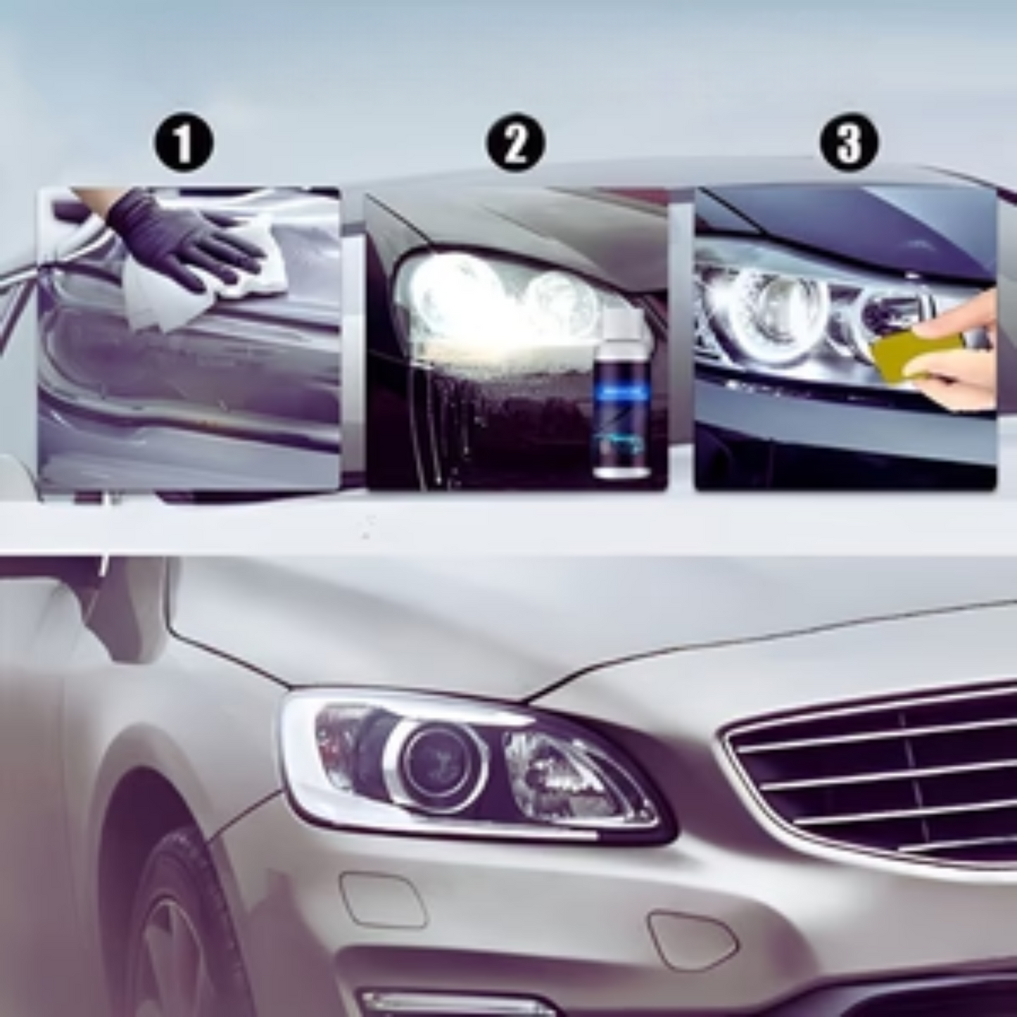 Complete HEADLIGHT Cleaner + Restorer- PACK OF 3