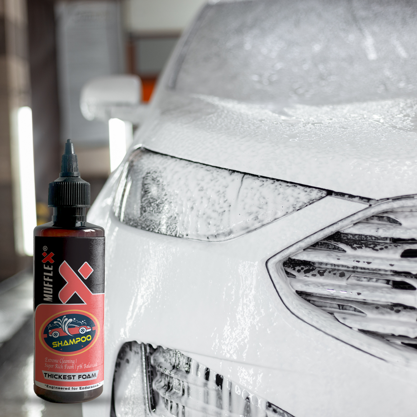 Mufflex Car Care Thickest Foam Shampoo | Ultra-Dense Foam | Deep Cleaning | Gentle on Paint