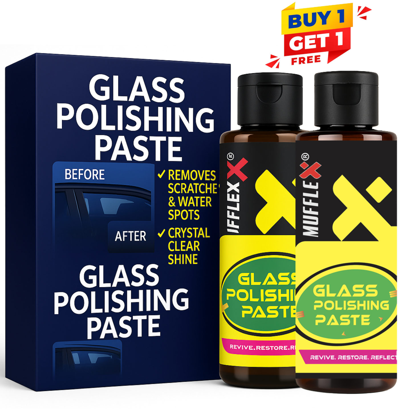 [ BUY 1 GET 1 FREE ] Auto Glass Scratch Care – Advanced Polishing Fluid 🔥 "Remove Scratches. Restore Shine