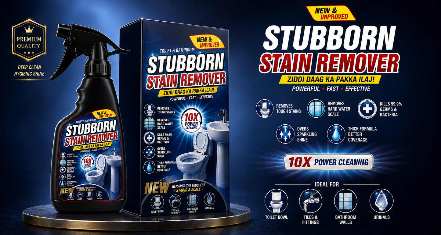 Stubborn Stain Remover Toilet & Bathroom Deep Cleaner (10X Power Formula)