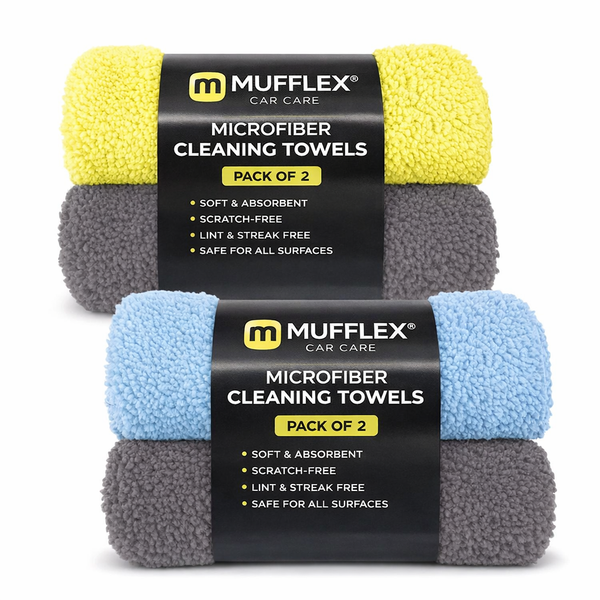 Edgeless Microfiber Towels for Cars – 2PCS (40X40) - 540 GSM - Super Soft Detailing & Buffing – Scratch-Free & Absorbent Microfiber Cleaning Cloths for Car Polishing