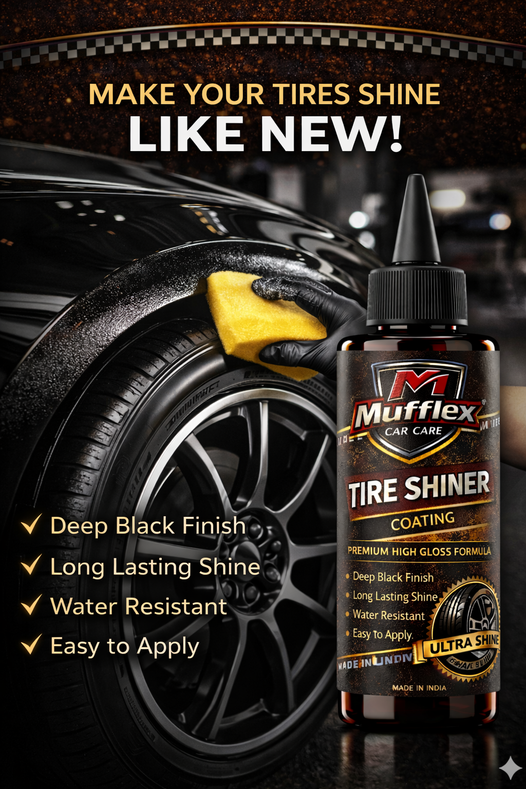 Plastic & Rubber Tire Black Serum Gel Coating Formula