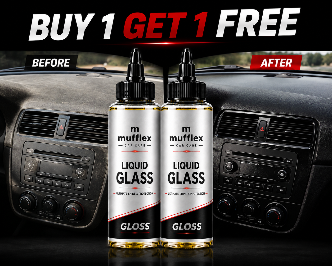 Dashboard • Plastic • Rubber • Vinyl • Trim Restorer - One Liquid Glass Formula