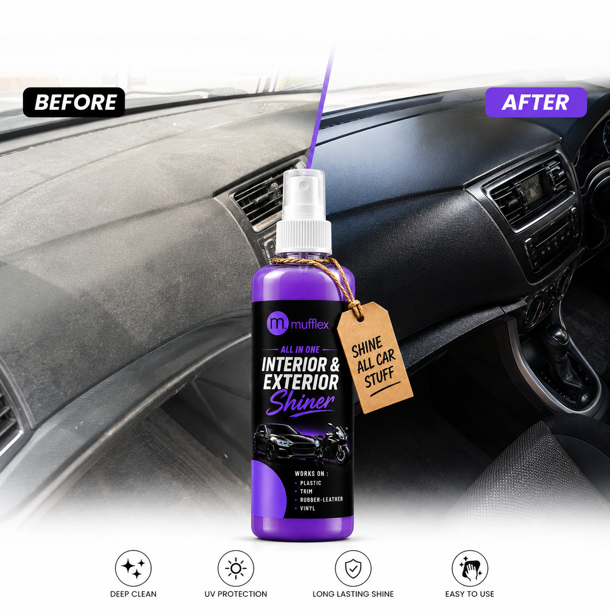 MUFFLEX All in One Interior & Exterior Shiner- Car & Bike