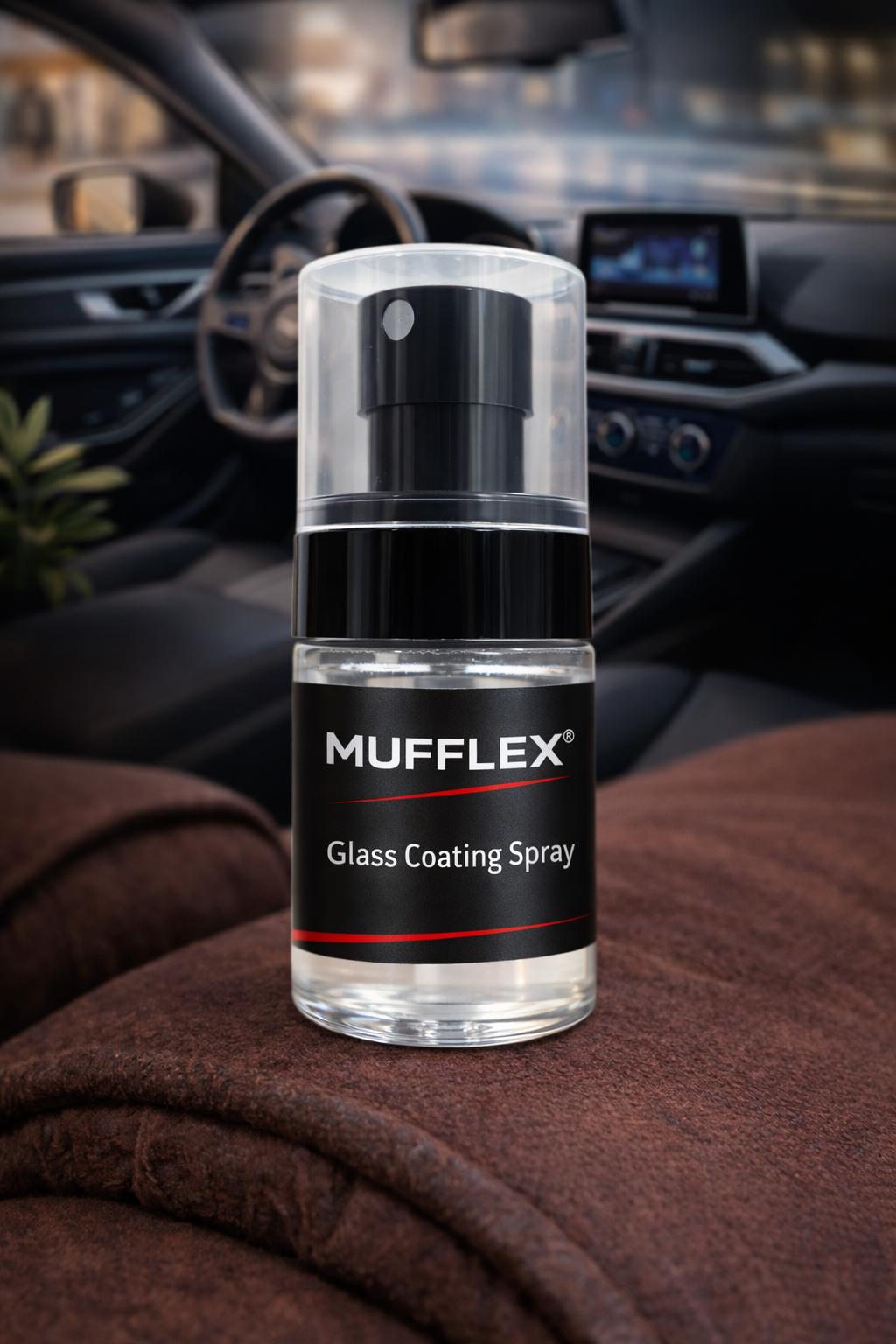 Mufflex® Glass Coating Spray – Hydrophobic Car Glass Protection | Water Repellent & Crystal Clear Shine